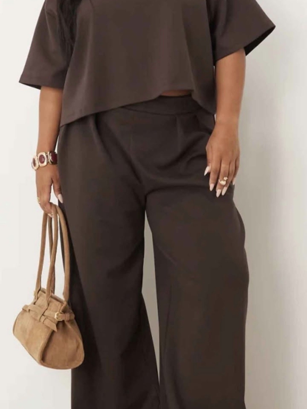 ASOS Wide-Leg Pants in Dark Brown